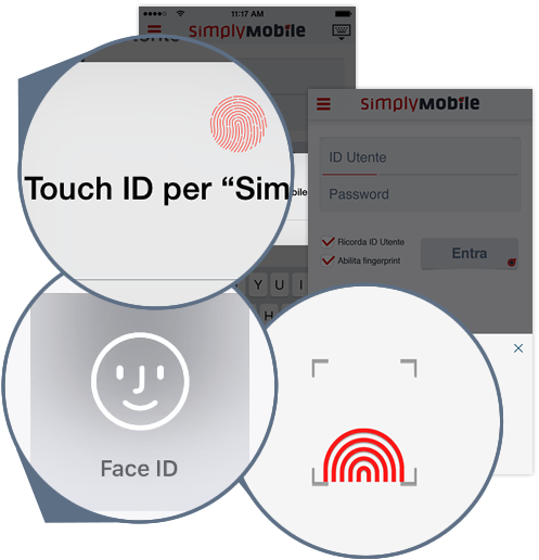 screenshot funzione touch id e finger print